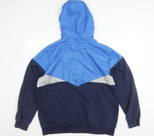 Adidas Mens XL Blue Hooded Full Zip Jacket Cotton Blend