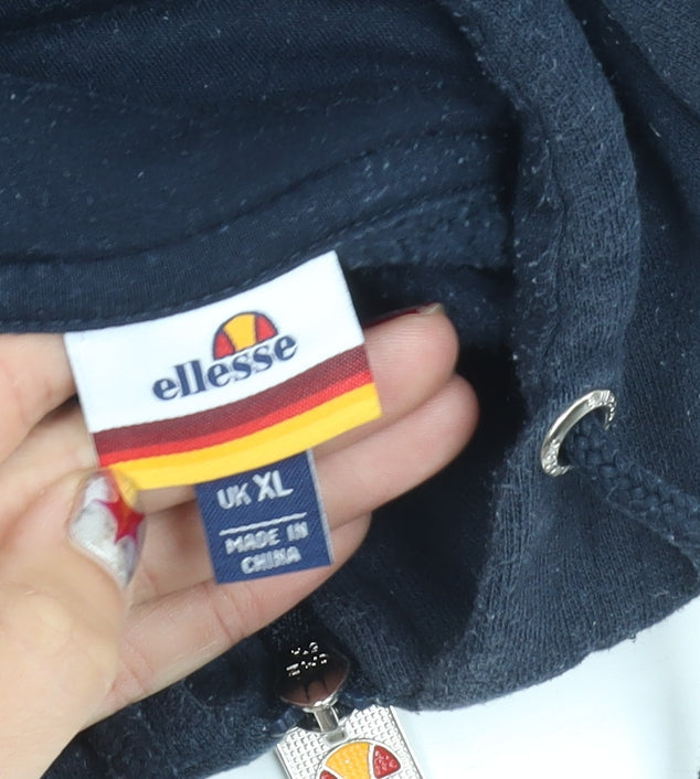 Ellesse Men’s Blue XL Full Zip Hoodie Jacket Cotton Blend