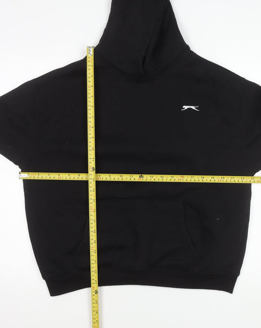 Slazenger Women Black Hoodie Size 10 Pullover Logo Sportswear