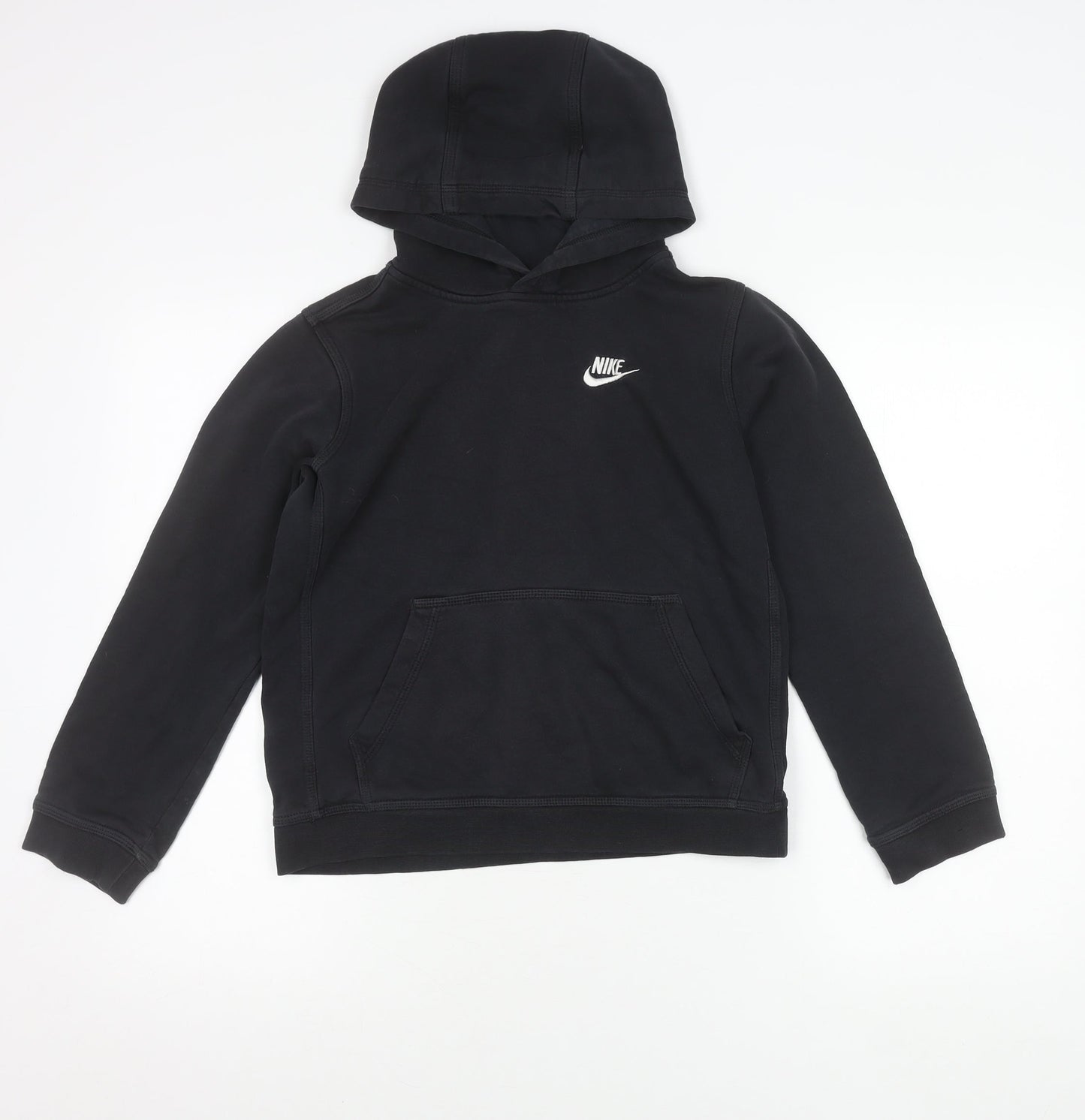 Nike Boys Black Pullover Hoodie Size 13 Years Sports Logo Sweatshirt