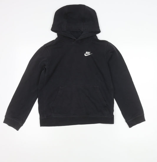 Nike Boys Black Pullover Hoodie Size 13 Years Sports Logo Sweatshirt