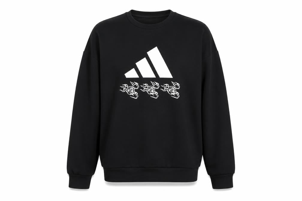 Mens UK M Regular adidas Black Pullover Sweatshirt