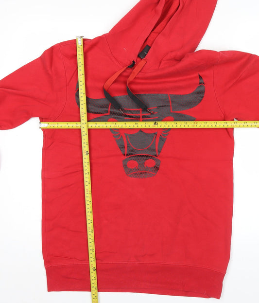 Adidas Men Red Pullover Hoodie Medium Sports Graphic Logo