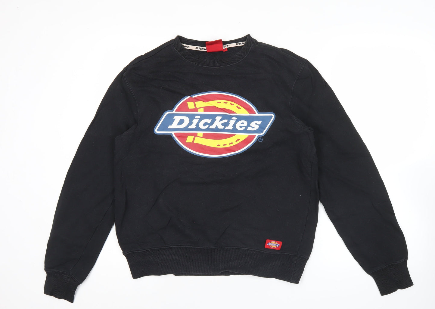 Dickies Men’s Black Crew Neck Sweatshirt M Logo Graphic Pullover