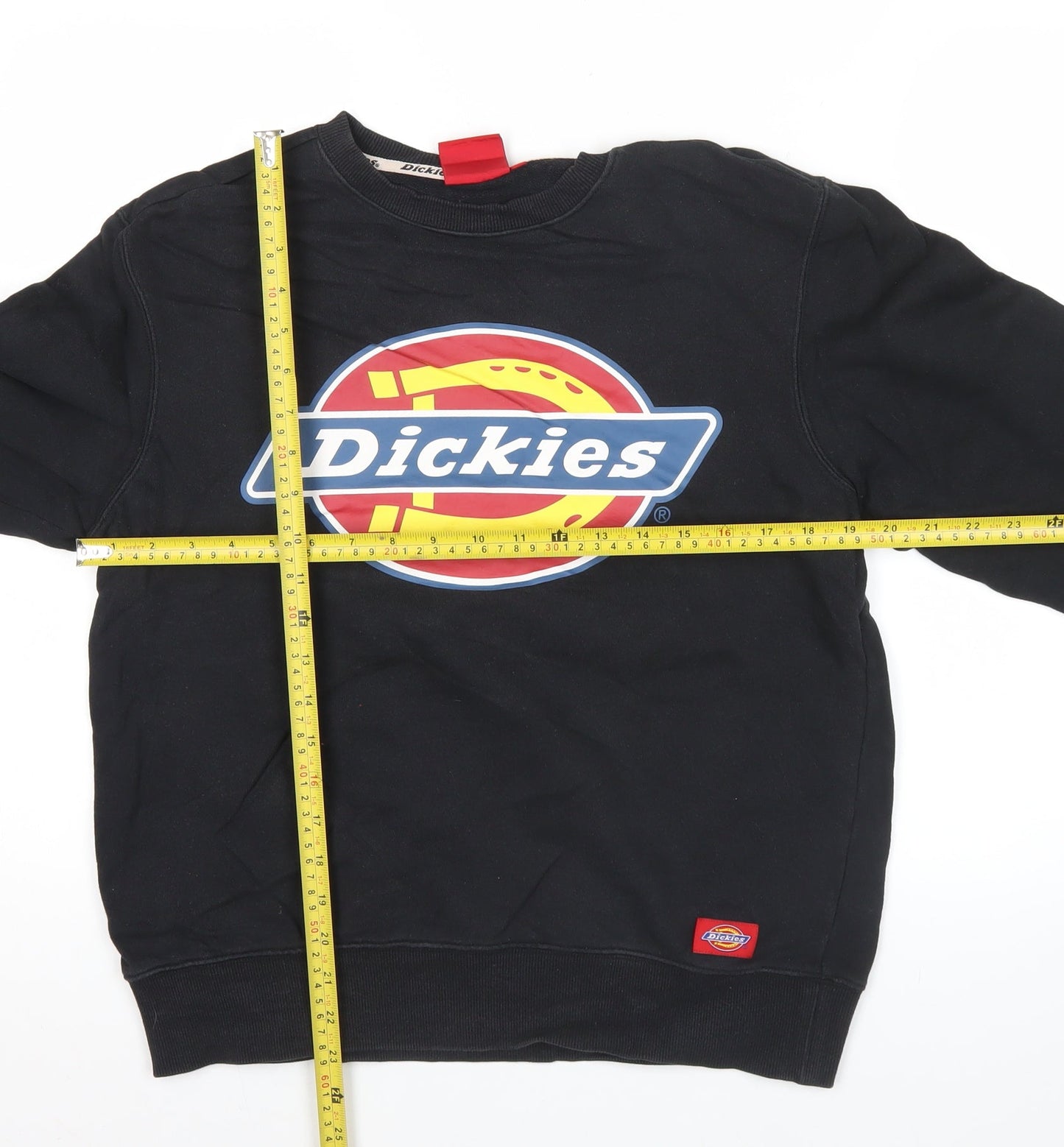Dickies Men’s Black Crew Neck Sweatshirt M Logo Graphic Pullover