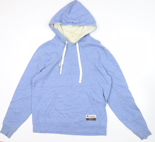 Champion Mens Blue Pullover Hoodie Size M Regular Fit Logo