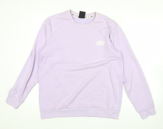 Skechers Men’s Purple Graphic Logo Pullover Sweatshirt M