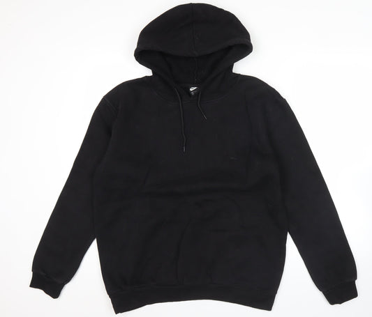 Nike Mens Black Pullover Hoodie L Regular Fit Fleece Sweatshirt