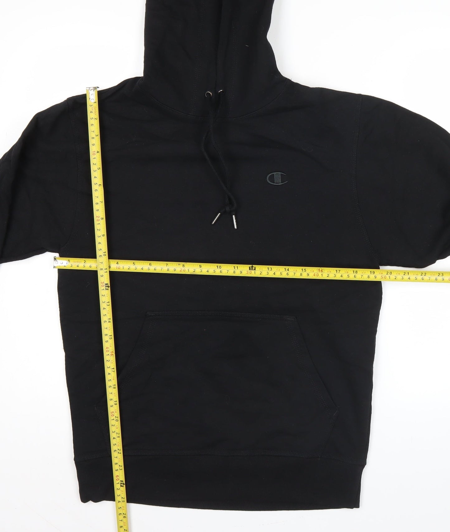 Champion Men's Black Pullover Hoodie Size S Logo Fleece