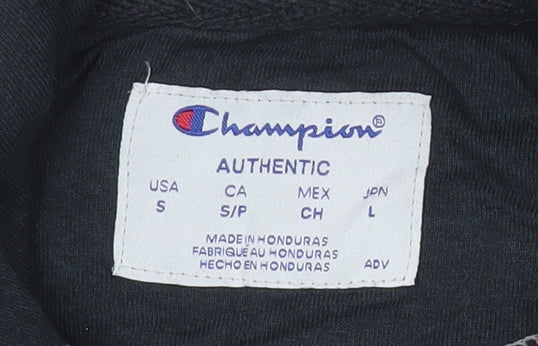 Champion Men's Black Pullover Hoodie Size S Logo Fleece