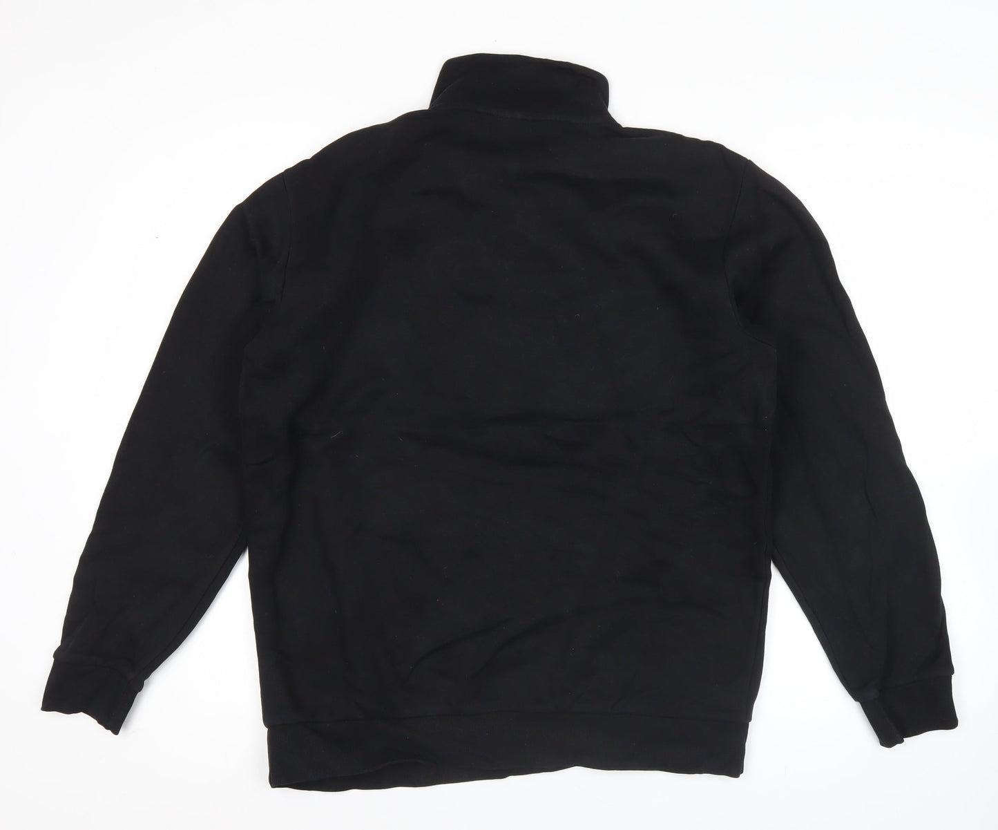Adidas Men’s Black L 1/4 Zip Logo Sweatshirt Pullover Sportswear