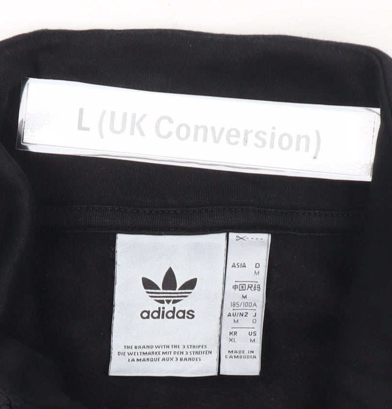 Adidas Men’s Black L 1/4 Zip Logo Sweatshirt Pullover Sportswear