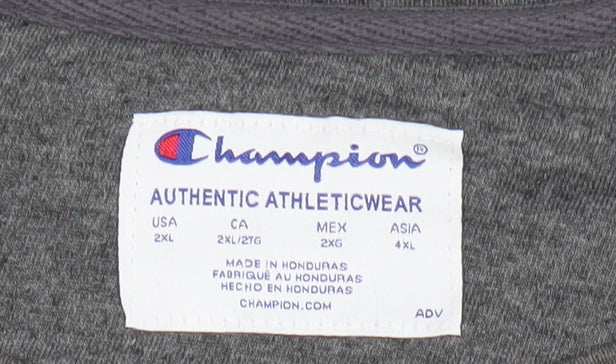 Champion Men’s Grey 2XL Pullover Sweatshirt Crew Neck Logo