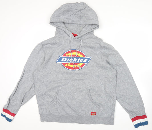 Dickies Men's Grey XL Pullover Hoodie Logo Graphic Long Sleeve