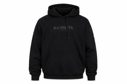 Mens UK L Regular Kappa Black Pullover Hoodie