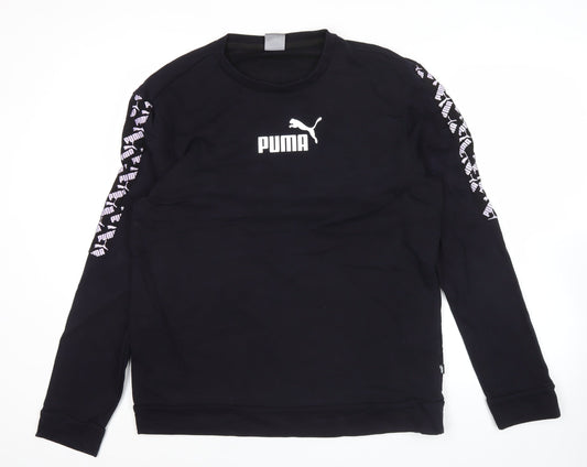 Puma Mens Black 2XL Crew Neck Logo Pullover Sweatshirt