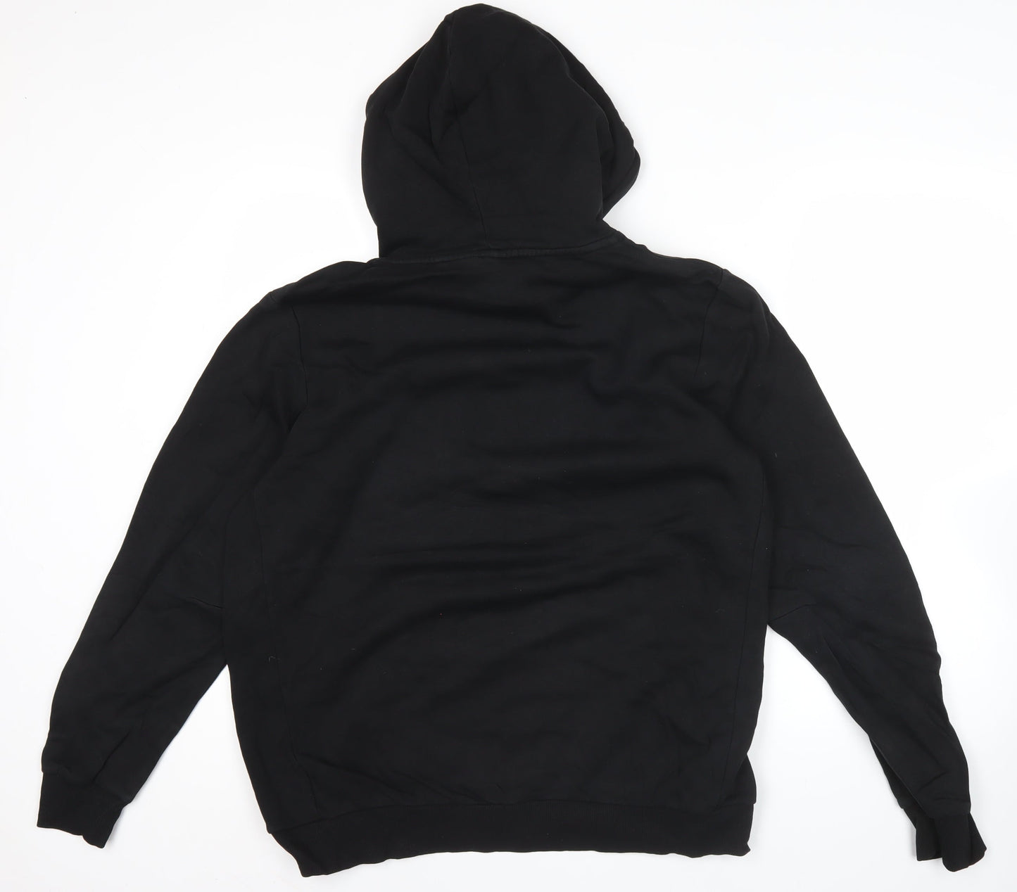 Adidas Mens Black Pullover Hoodie L Logo Sportswear Fleece