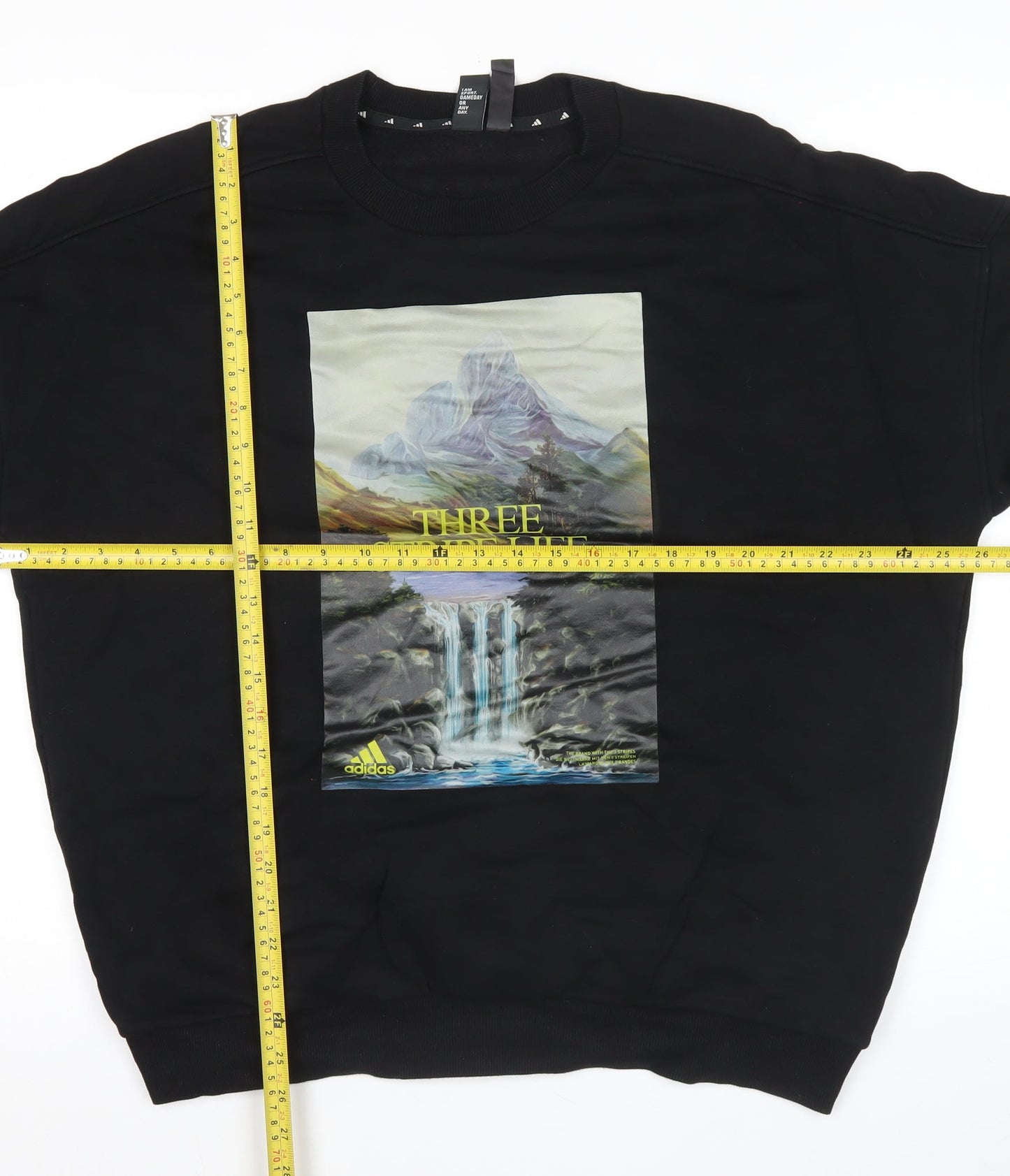 Adidas Men’s Black L Pullover Sweatshirt Graphic Print Sports