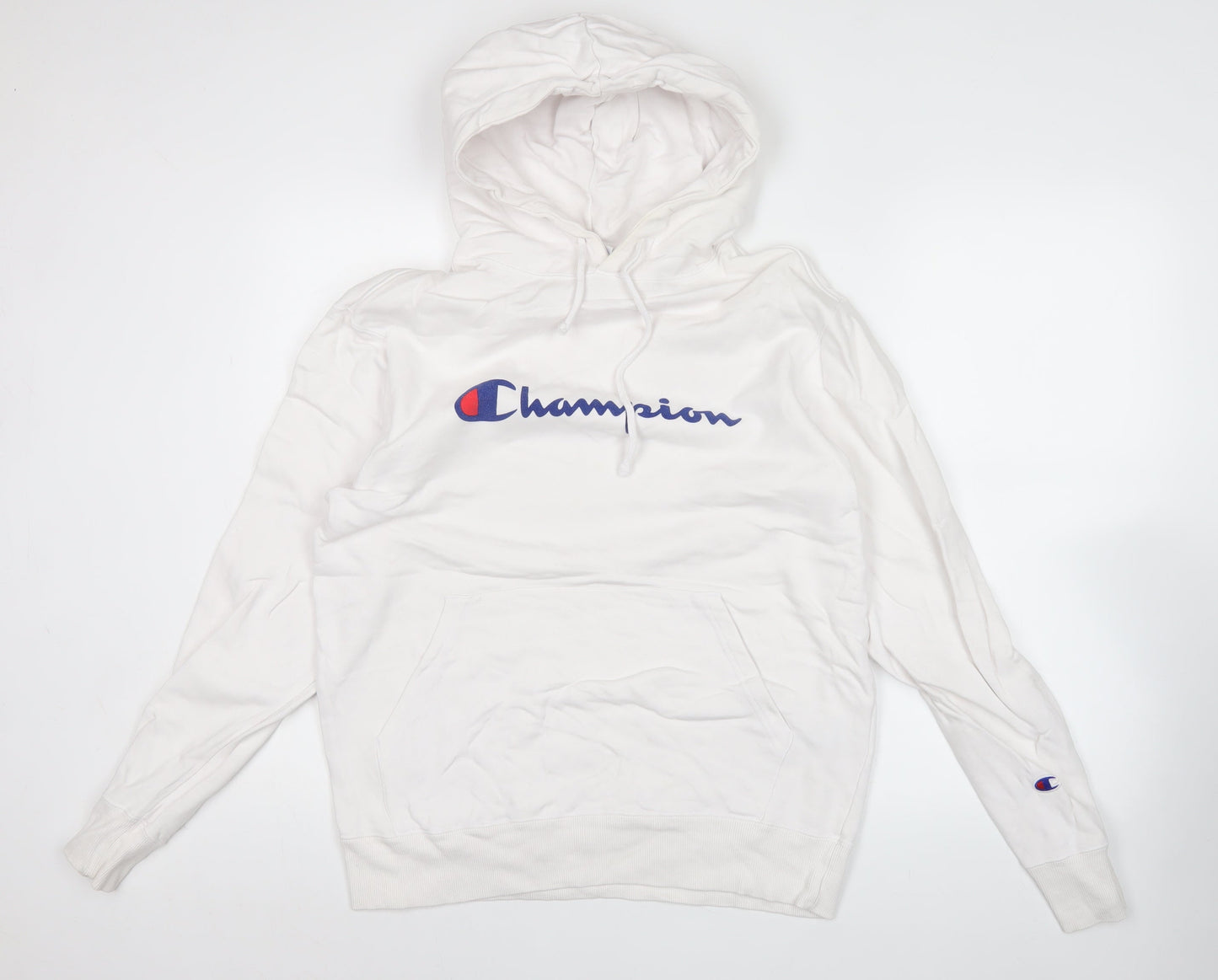 Champion Men’s White XL Pullover Hoodie Logo Graphic Sweatshirt