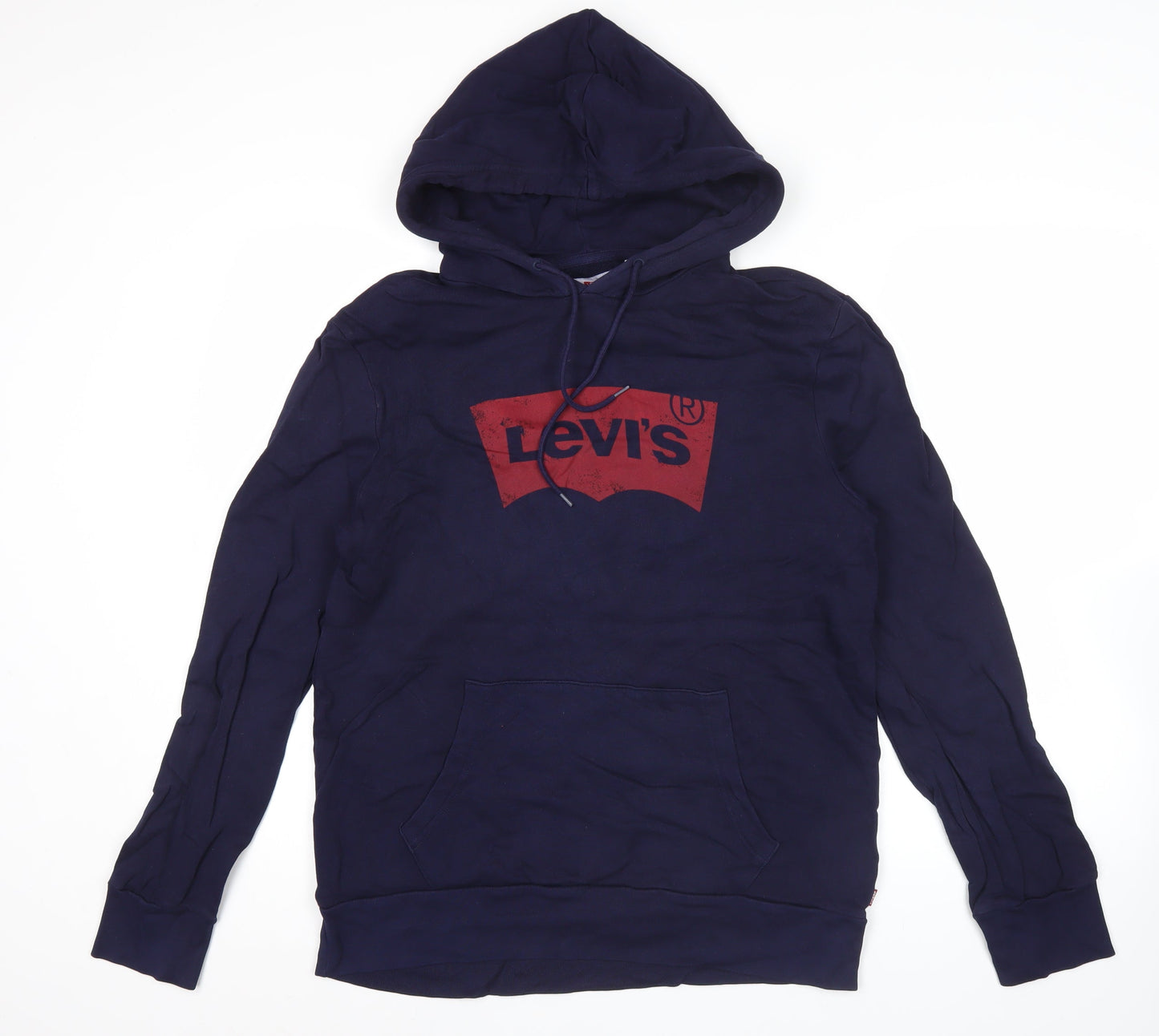 Levi's Mens Blue Pullover Hoodie M Logo Graphic Cotton