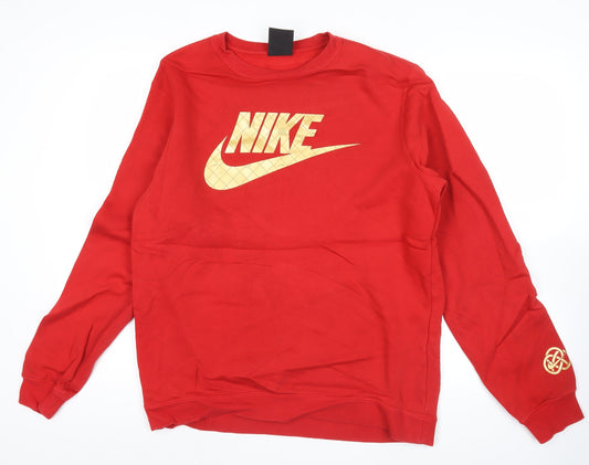 Nike Men’s Red XL Pullover Sweatshirt Crew Neck Sports Logo