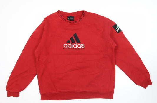 Adidas x Alexander Wang Men’s Red Pullover Sweatshirt L Logo Crew Neck
