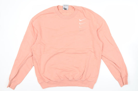 Nike Men's Pink M Pullover Sweatshirt Crew Neck Logo Sportswear