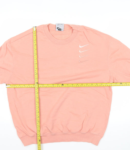 Nike Men's Pink M Pullover Sweatshirt Crew Neck Logo Sportswear