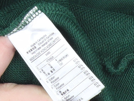 Lacoste Mens Green Pullover Sweatshirt M Crew Neck Graphic Logo