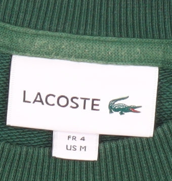 Lacoste Mens Green Pullover Sweatshirt M Crew Neck Graphic Logo