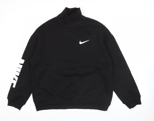 Nike Mens Black M High Neck Graphic Logo Sweatshirt