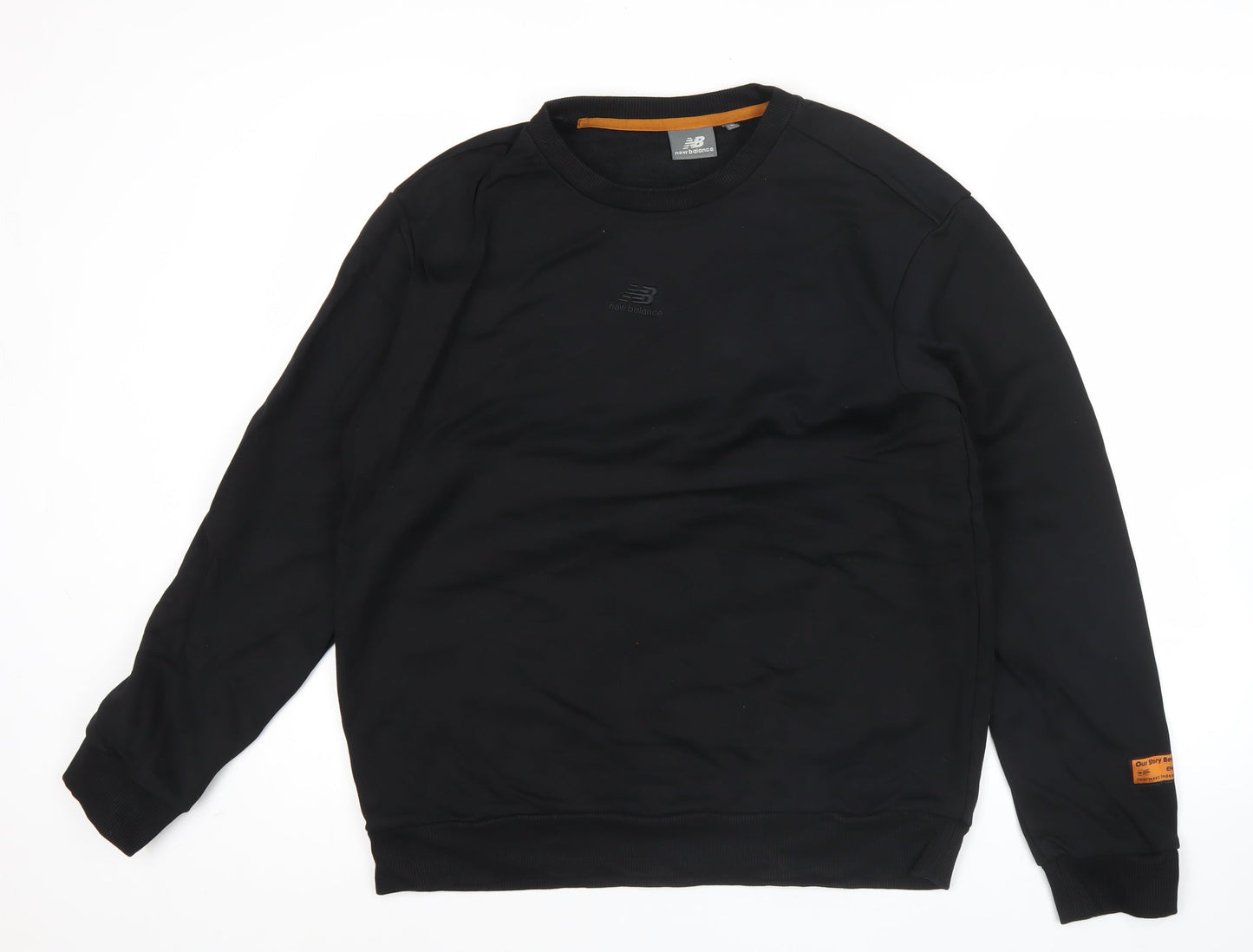 New Balance Mens Black L Pullover Sweatshirt Crew Neck Sportswear