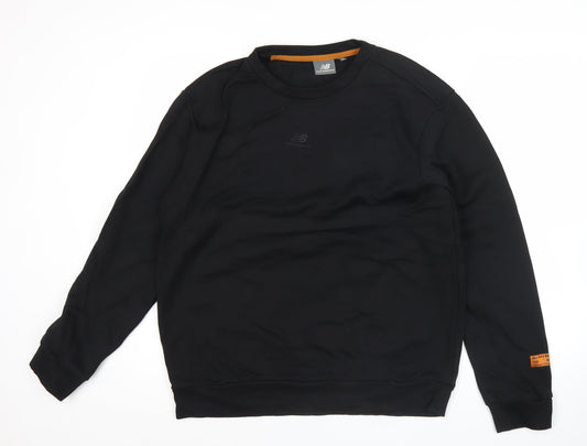 New Balance Mens Black L Pullover Sweatshirt Crew Neck Sportswear