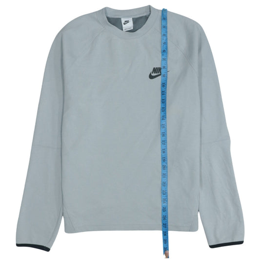 Nike Men’s Grey Logo Pullover Sweatshirt Size M Crew Neck Long Sleeve