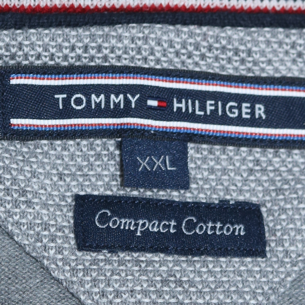 Tommy Hilfiger Men’s Grey V-Neck Cotton Jumper 2XL Regular