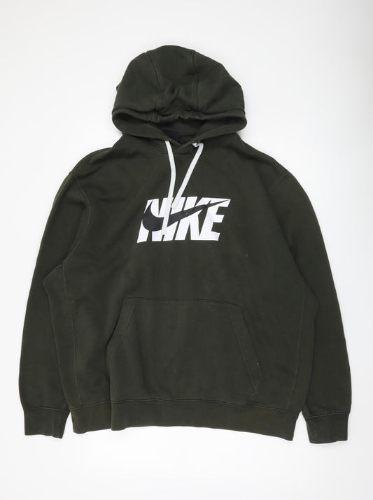 Nike Men’s Green 2XL Pullover Hoodie Graphic Logo Sportswear