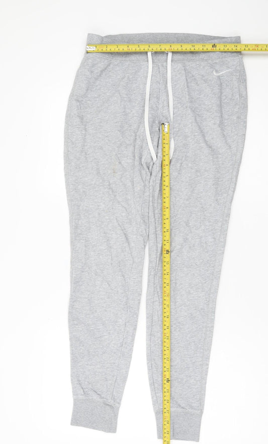 Nike Womens Grey Jogger Sweatpants L Tapered Fit Cotton Blend
