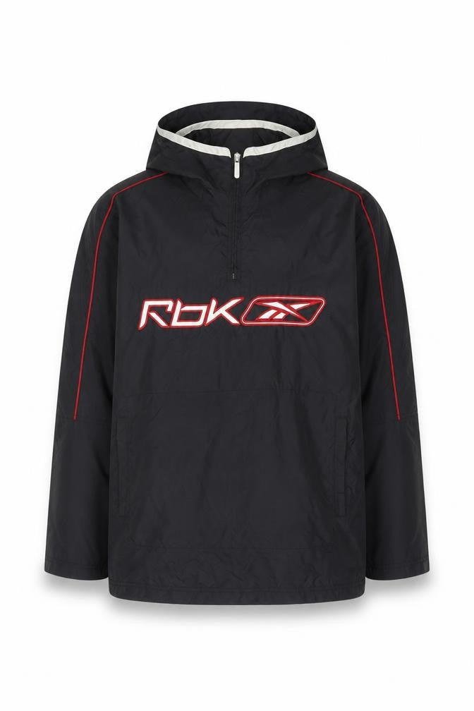 Reebok Boys Black 14Y Nylon Windbreaker Jacket with Hood