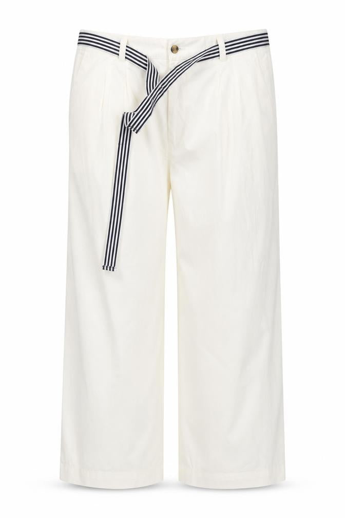 Marks and Spencer Women’s Ivory Chino Trousers Size 20 Slim Wide-Leg