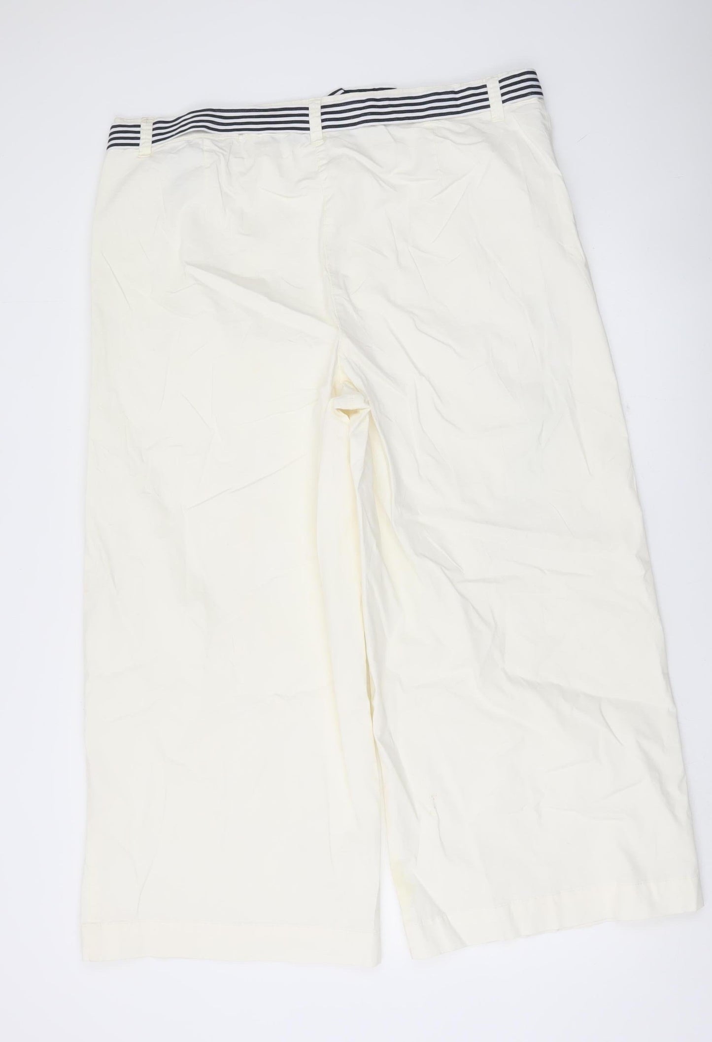 Marks and Spencer Women’s Ivory Chino Trousers Size 20 Slim Wide-Leg