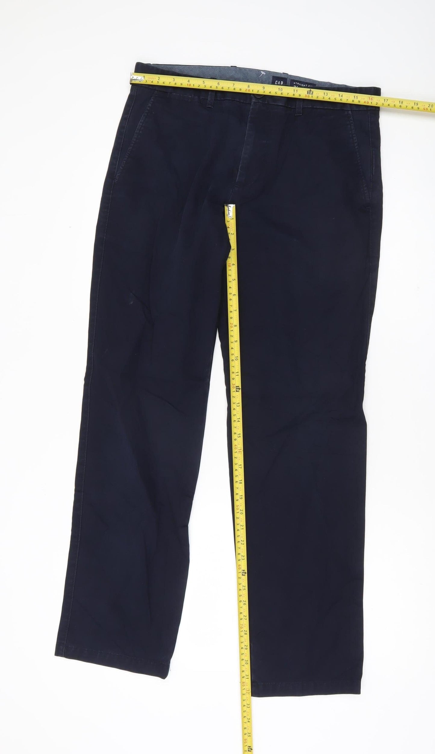 GAP Men's Blue Chino Straight Fit Trousers 32W x 32L Cotton