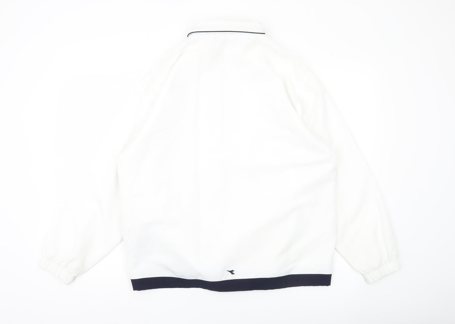 Diadora Men’s White Polyester Windbreaker Jacket Size M