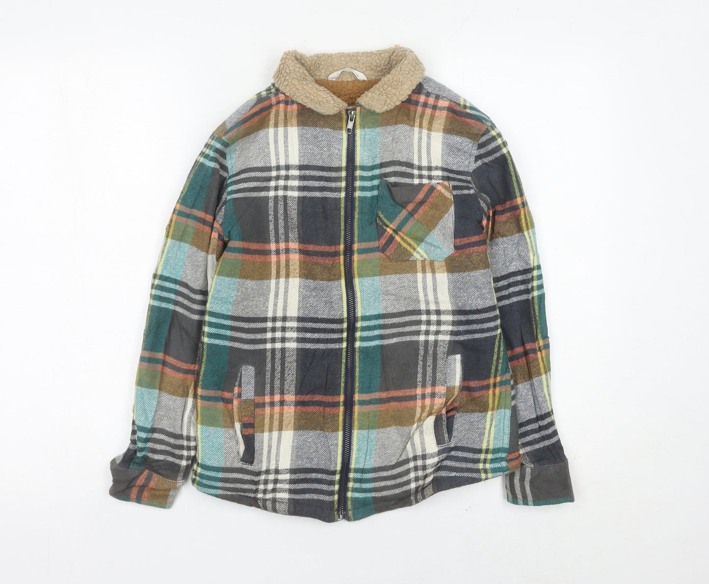 Marks and Spencer Boys Multicoloured 10-11Y Plaid Shirt Jacket