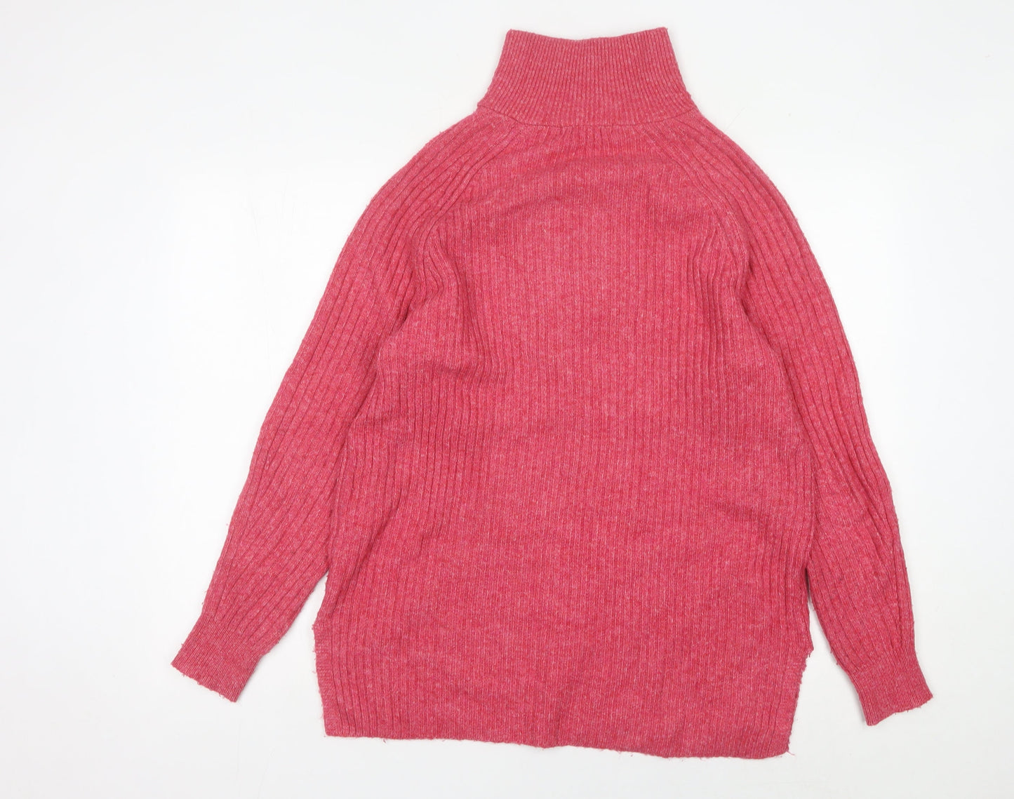Marks and Spencer Women’s Pink Cable-Knit High Neck Pullover Jumper M