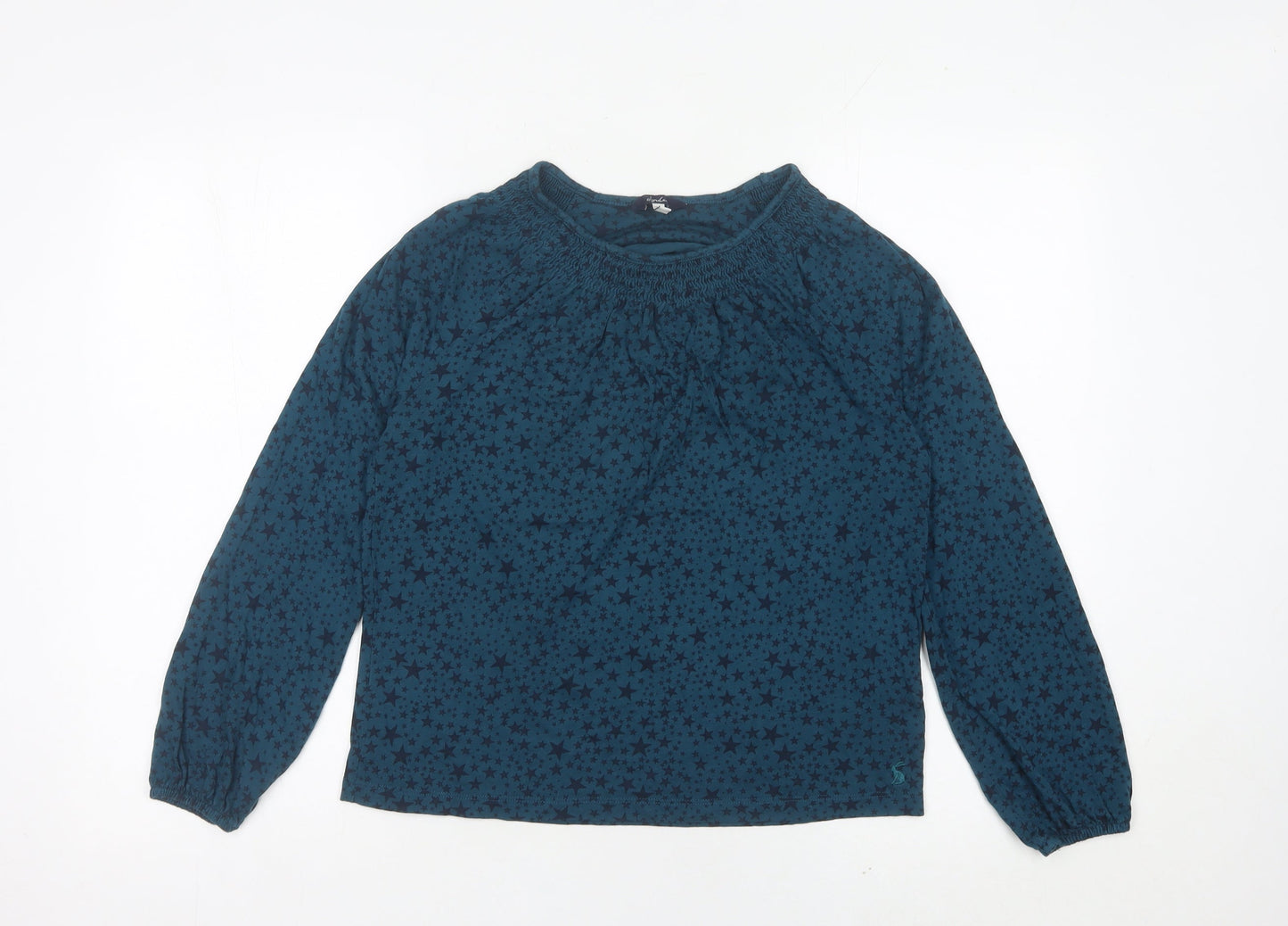 Joules Womens Blue Star Print Long Sleeve Tunic Blouse Size 8