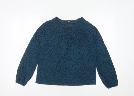 Joules Womens Blue Star Print Long Sleeve Tunic Blouse Size 8