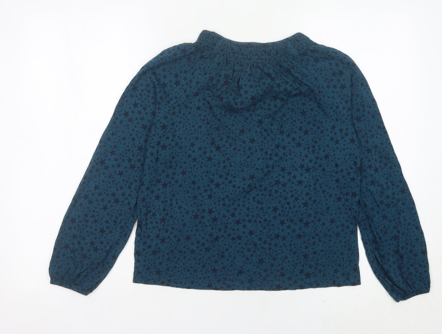Joules Womens Blue Star Print Long Sleeve Tunic Blouse Size 8