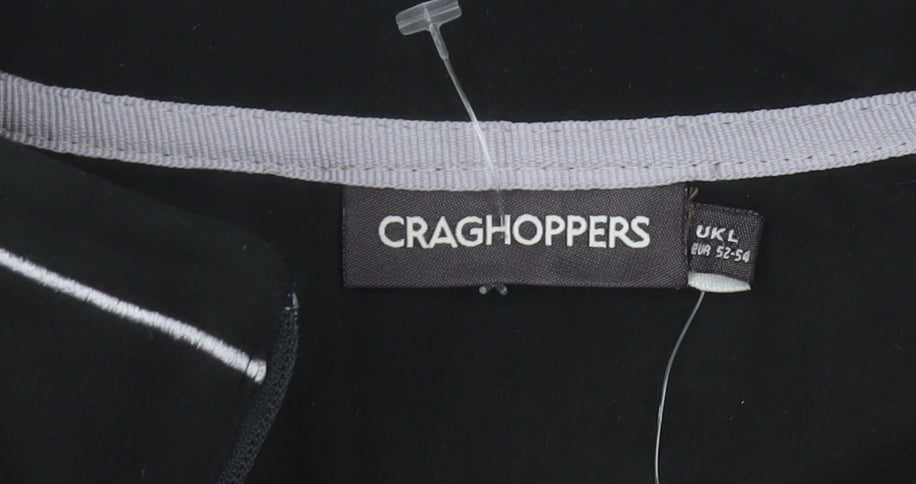 Craghoppers Mens Black Fleece Pullover Sweatshirt L 1/4 Zip Outdoor Hiking