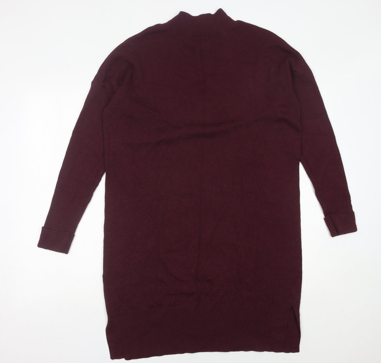 Fat Face Womens Purple Size 14 Mock Neck Long Sleeve Jumper Dress