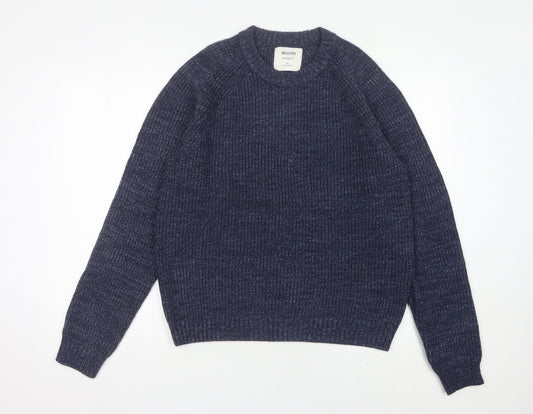 Hollister Men’s Blue Knit Pullover Jumper M Relaxed Fit Chunky Knit
